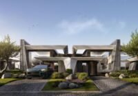 Fachadas de casas modernas com design angular e paisagismo sofisticado no Condomínio Navagio Life Homes, em Capão da Canoa.